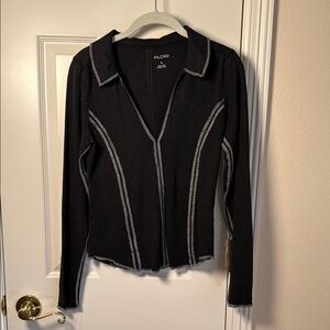 Pilcro Black Long Sleeve Women's Top